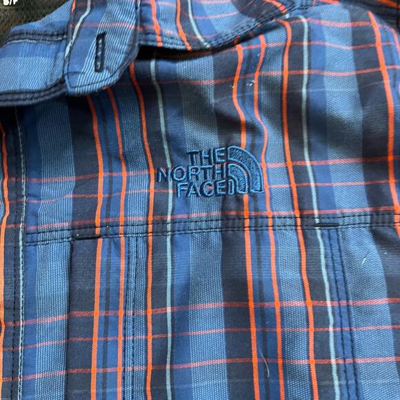 The North Face Shirt Mens Small Long Sleeve Plaid Button Performance Blue - Picture 2 of 9